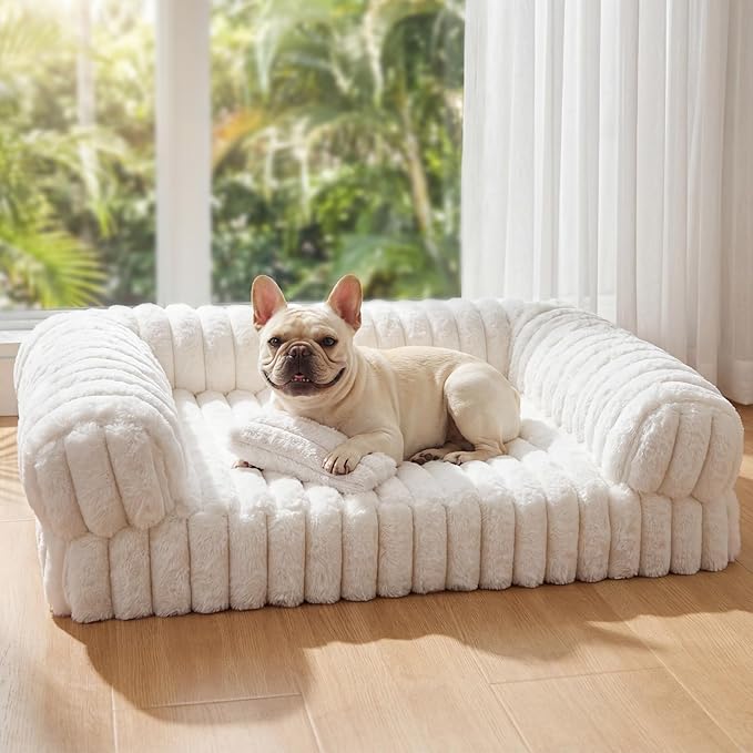 Cat Bed, Cat Beds for Indoor Cats, Winter Self Warming Pet Sofa Bed, Washable Medium Pet Bed for Puppy and Small to Large Kitten with Anti-Slip Bottom, Fits Up to 65lbs Pets