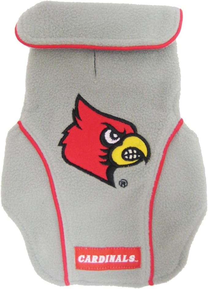 Pets First NCAA Louisville Cardinals Fleece Dog Vest with Embroidered Team Name & Logo, Size Medium