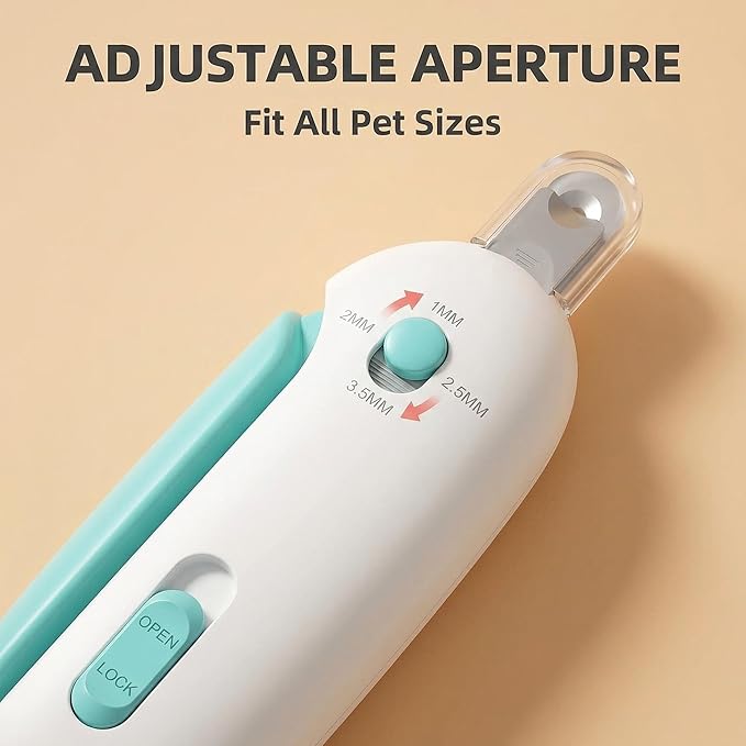Cat Nail Clipper with Adjustable 3-Size Trimming Hole & Hidden Nail File – Safe Anti-Splash Toenail Trimmer for Kittens & Indoor Cats – Ergonomic Claw Cutter