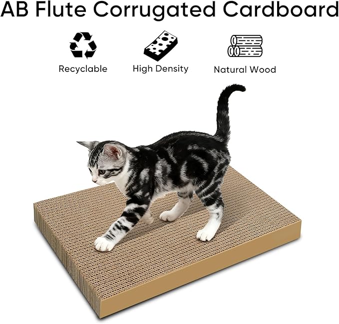 Cat Scratchers 6 Packs Refill Cat Scratching Pad Cardboard for Indoor Cats and Kitten, All Breeds Cat Scratch Pad Board Easy for Cats to Scratch