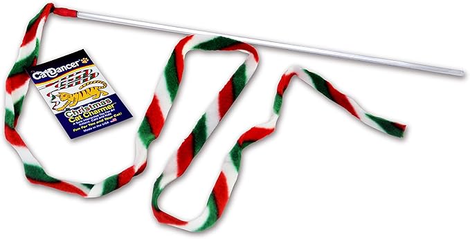 CAT DANCER Products Christmas Cat Charmer, Wand with Colorful Thread, Interactive Cat Toy for Exercise