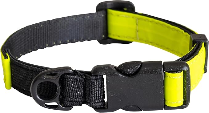 CatGoods Reflective Yellow Stretch Cat Collar – Escape-Safe Alternative to Breakaway, Adjustable, Comfortable, ID and Bell Attachment