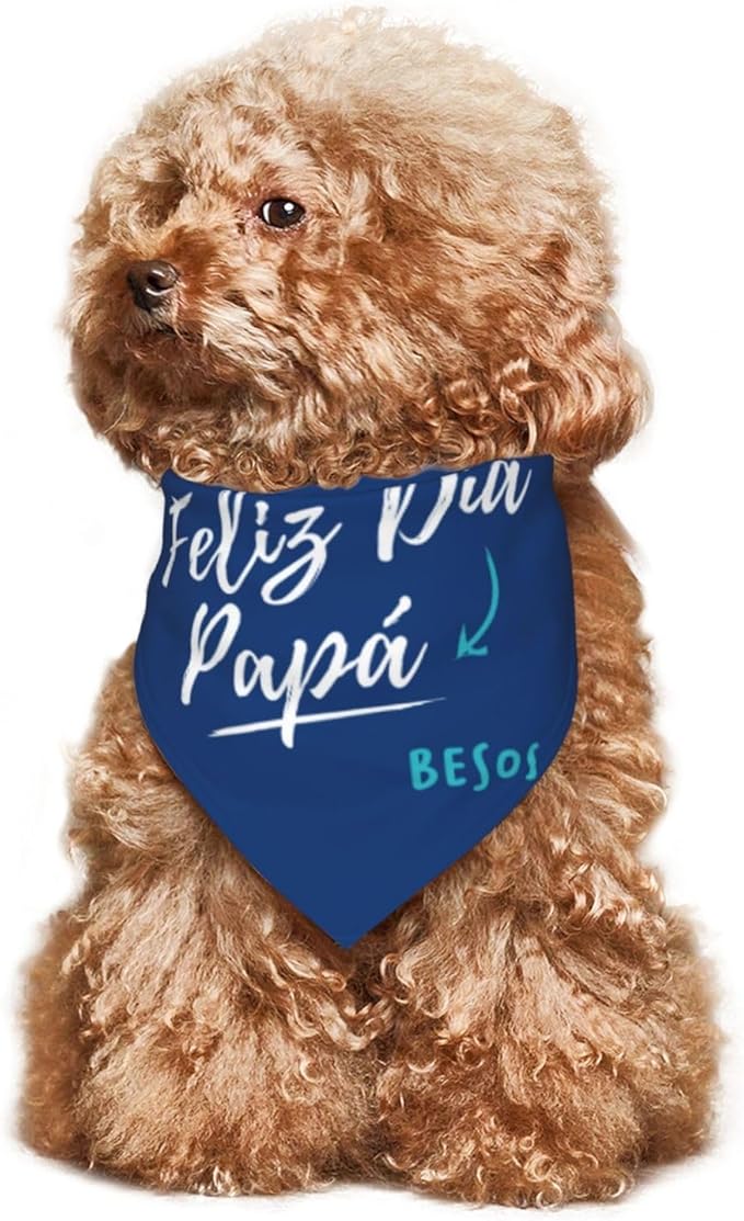 Happy Father's Day Dog Bandana Adjustable Reversible Triangle Dog Scarf Scarves Pet Bibs Costume Accessory Decor for Cats