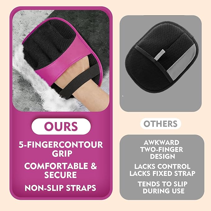 Premium Pet Hair Remover Glove for Dogs & Cats Electrostatic Upgraded Reusable Grooming Mitt Gentle Deshedding Brush for Shedding Easy Clean & Durable