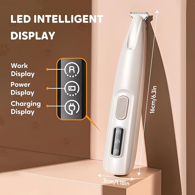 Pet MicroPrecision Trimmer, 2026 New Rechargeable Pet Trimmer, Waterproof Dog Hair Clipper for Home Use, Multifunctional Cordless Pets Clipper for Pets Owners (1)