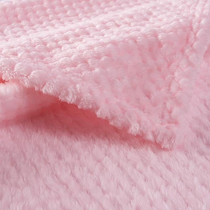 Warm Soft Fuzzy Dog or Cat Blanket, Plush Fleece Throws for Bed, Couch, Sofa, Travel (M/32" x 40", Bright Pink)