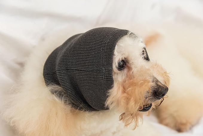 Dog Hematoma Ear Wrap,Pet Ear Head Wrap Anxiety Relief – Noise Canceling for Fireworks, Thunderstorms, Pet Grooming & Force Drying(Grey M)