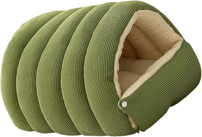 Washable Enclosed Cats House with Removable Cover Soft Plush Bed for Stress Relief Antislip Base Indoor Pet Furniture Detachable Pet Bed Cover