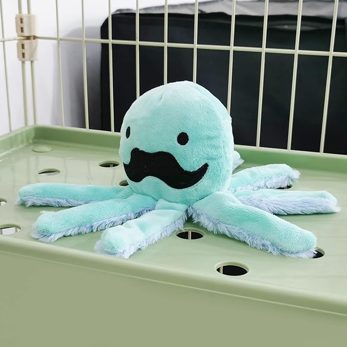 Andiker Octopus-Shaped Plush Toys with Crinkle Paper - Interactive Cat Toys for Indoor Scratching and Chewing - Kitten Gifts and Cat Lovers (Blue)