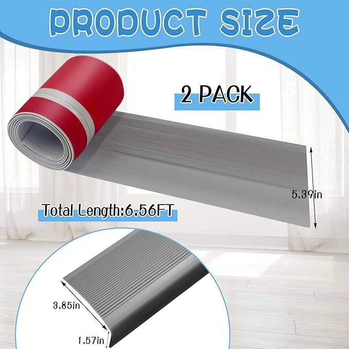 2 Rolls Window Sill Protector from Dog Cat Scratching - 5.5 Inch x 6.6 Feet Cuttable Rubber Door Furniture Edge Protector from Dog and Cat Claw Scratching Chewing Slobbering on Window Sills
