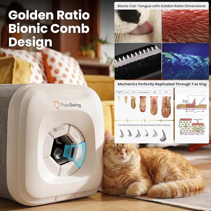 Cat Self Groomer Neo with 360° Skin Friendly Brush Self Cleaning Automatic Fur Collection Grooming House for Hairball Control and Shedding Relief Autocomb Cat Auto Grooming Box for All Cats