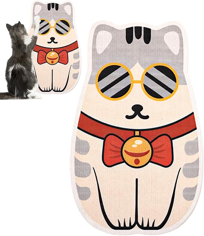 Cat Scratcher,Self-Adhesive Flexible Funny - Cat Scratch Pad Cute Wall Decor,for Climbing Indoor Pet Couch Bed Carpet Door Floor Home Decor Protection