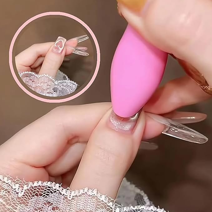 WOKOTO 2 PC Nail Magnets For Nail Art Designs Tools For Nails, 3 In 1 Cat Eye Magnets And Dual End Cylinder & Ball Magnet Pen For Cat Eye Magnetic Nails, Heart, Circle Designs Nail Polish Magnet Set