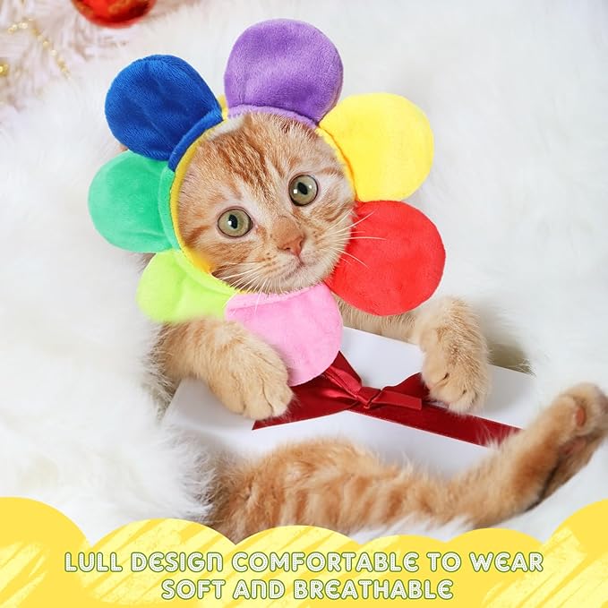 Weewooday 5 Pieces Cat Hats Costume Bunny Hat Outfit with Ears Small Dogs Kitten Puppy Party Costume Accessory Headwear(Vivid Style)
