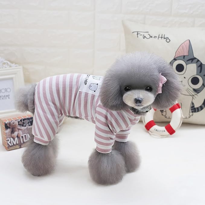 Dogs PJS Clothes for Small Dogs Girl Puppy Pajamas Long Sleeved Onsie Warm Coats Jumpers Outfits