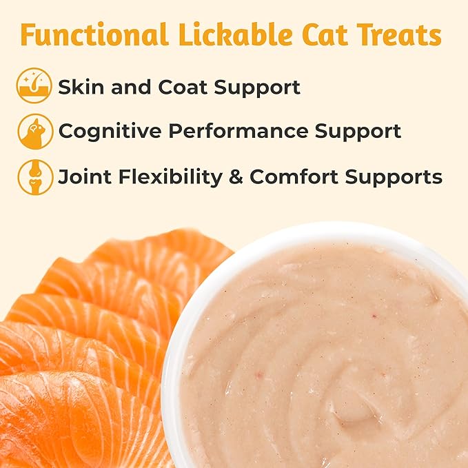 Just Try 20 Tubes Natural Fish Oil Cat Treats for Skin and Coat with Omega Oils, Taurine and Vitamin E, 0.5 Ounces Each Tube