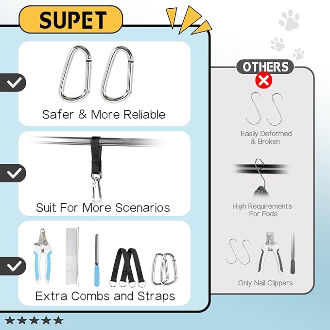 Supet Dog Grooming Hammock Harness for Dogs Cats, Relaxation Pet Nail Clipper Hammock, Restraint Dog & Large Animal Leashes Sling for Groomingk for Nail Trimming (Black Currant, L)