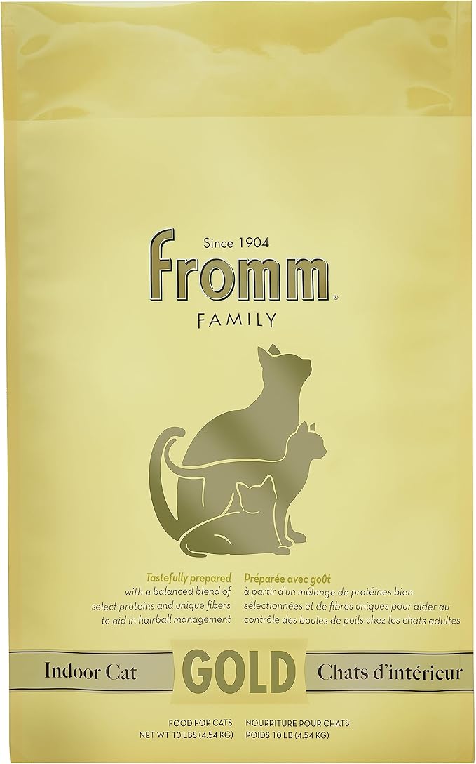 Fromm Indoor Cat Gold Dry Cat Food - Hairball Management Cat Food for Adult Cats - Chicken Recipe - 10 lb
