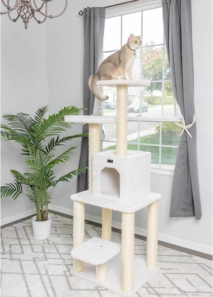 Armarkat B6203 Classic Real Wood Cat Tree, Five Levels With Condo and Two Perches