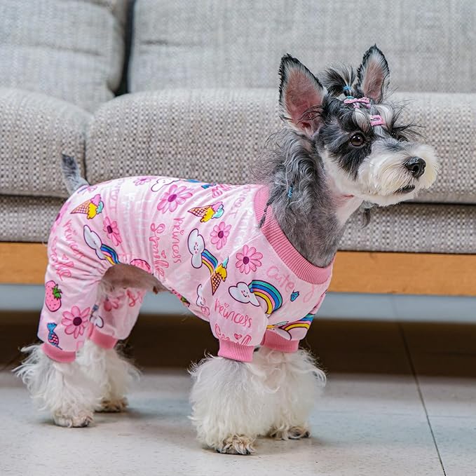 CuteBone Fleece Dog Pajamas Clothes Puppy Jammies Pet Apparel Cat Onesie for Chihuahua Yorkie Frenchies P318M