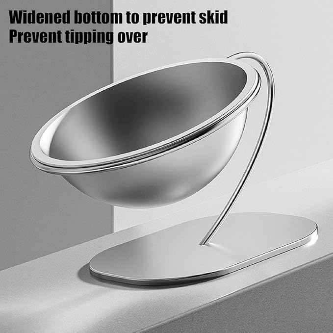 Elevated Cat Bowl, Stainless Steel, Large Capacity, Anti Tipping Design, Raised Pet Food Water Bowl, Ergonomic, Non Slip, Durable, Easy to Clean, Suitable for Cats and Small Dogs.