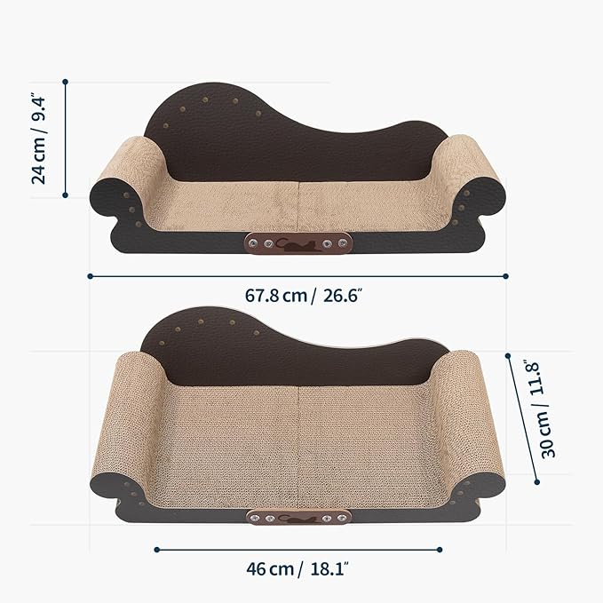 Cat Scratcher,Premium Cat Scratching Board Large Cat Scratcher Bed Pet Scratching Board Oversized Scratch Lounge Cat Bed Furniture Protector Cat Couch Scratcher Cardboard Black