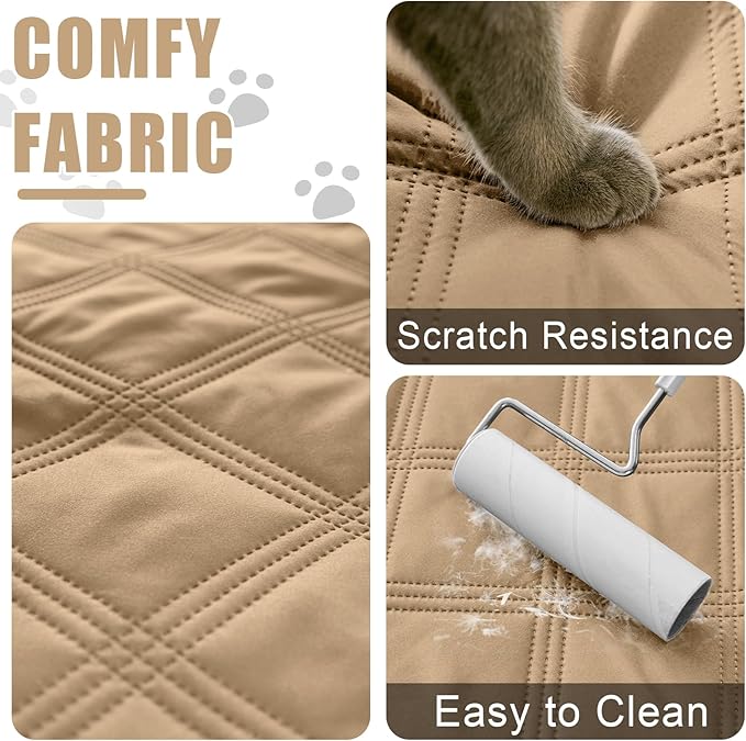 Smiry Waterproof Dog Bed Cover Blanket 52x82, Soft Reversible Pet Blanket, Washable Leakproof Cats Dogs Couch Cover for Sofa, Couch, Furniture, Camel/Camel