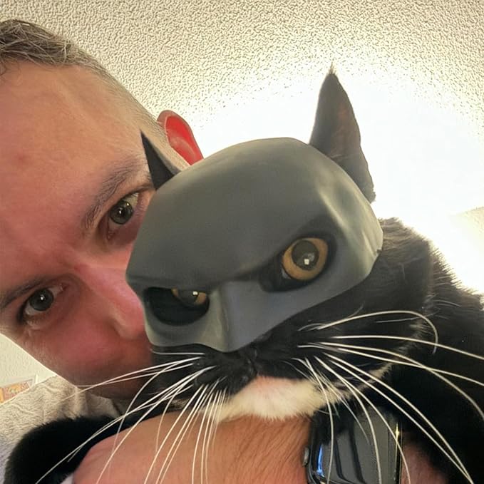 Cat Mask Cosplay, Cat Bat Hat, Cat Mask for Halloween, Funny Cat Costumes Pet Party Accessories