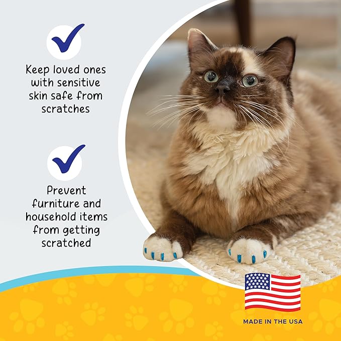 Soft Claws Safe Scratch-Free Solution for Cats - CLS (Cleat Lock System), Size: Large, Color: Halloween (Orange & Black)