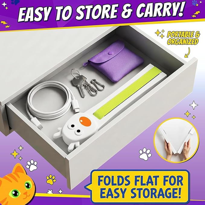 Interactive Cat Toy for Indoor Cats: Door-Mounted Automatic Moving Enrichment Cat Toy with Adjustable Motion Modes, Rechargeable Electric for Kittens & Bored Adult Cats, Hands-Free Pet Play Accessory