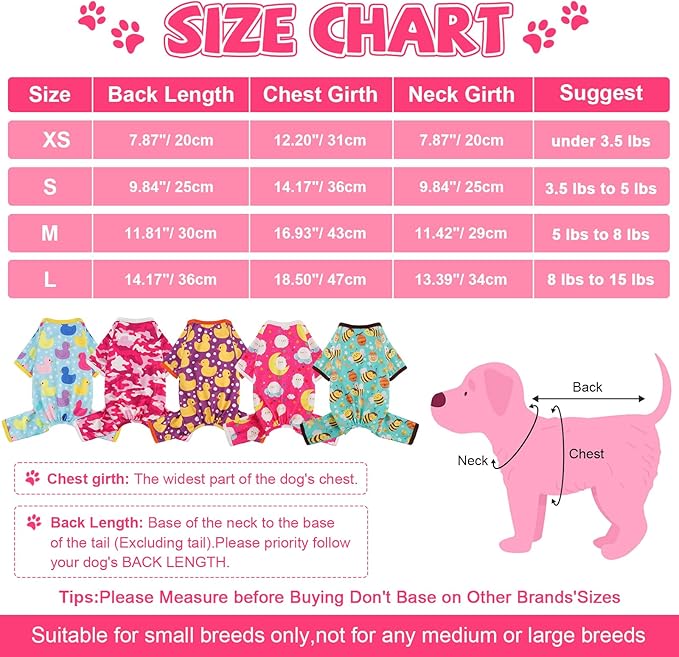 Dog Pajamas Small Sized Boy Girl, Cotton Stretchable Pet Clothes Jammies Puppy Outfits for Dogs Female Male, Spring Summer Doggie Doggy Pjs (Pink Camouflage, XS)