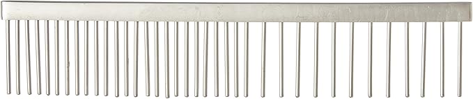 TAMSCO Pet Comb, 6-Inch Stainless Steel Medium and Coarse Sides All Stainless Steel Hand Set