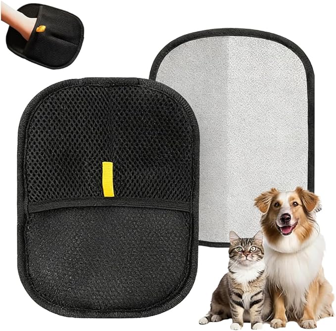 SakerPlus Pet Hair Removal Glove,Dog&Cat Hair Remover,Double-Sided Static Pickup Grooming Glove,Washable Reusable Pet Hair Remover Glove for Pets,Dogs,Cats,Furniture,Clothes (2pcs)