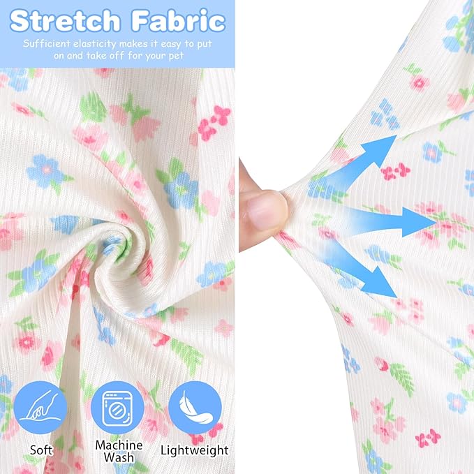 Winmany Dog Cooling Shirt for Small Dog Cat, Puppy Summer Sun Protection Stretchable Breathable Quick Dry Pet Vest Outfit,Floral, Large