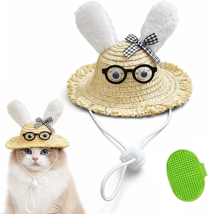 Shark Cat Hat for Cats Only, Cute Pet Hats for Birthday Photos & Parties, Soft Adjustable Kitty Costume for Small Pets (6)