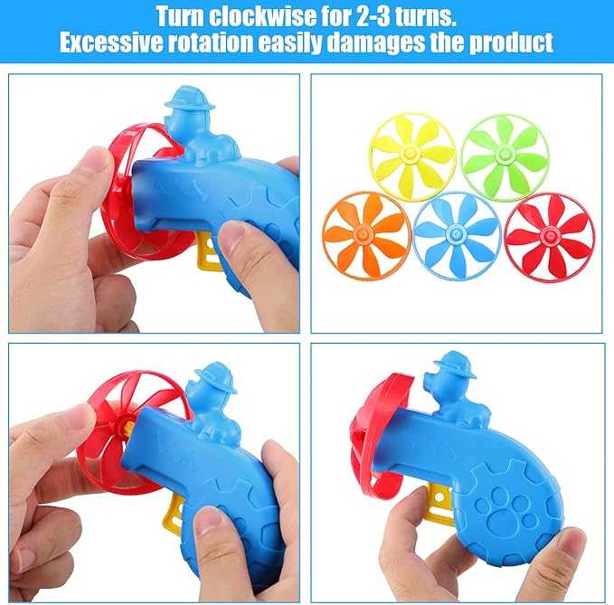 Sumind 15 Pieces Cat Fetch Toys Colorful Flying Propellers Cat Chasing Flying Propeller Playing Toy for Interactive, Exercising, Training, Hunting, Chasing, Batting, 5 Colors