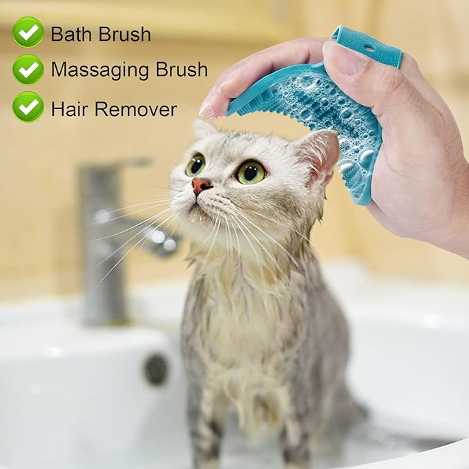 Cat Bathing Bag Adjustable Cat Grooming Net Bag Anti-bite & Anti-Scratch Cat Bath Washing Restraint Bag, Breathable Mesh Cat Grooming Bag for Shower, Nail Trimming, Injection (Light Green)