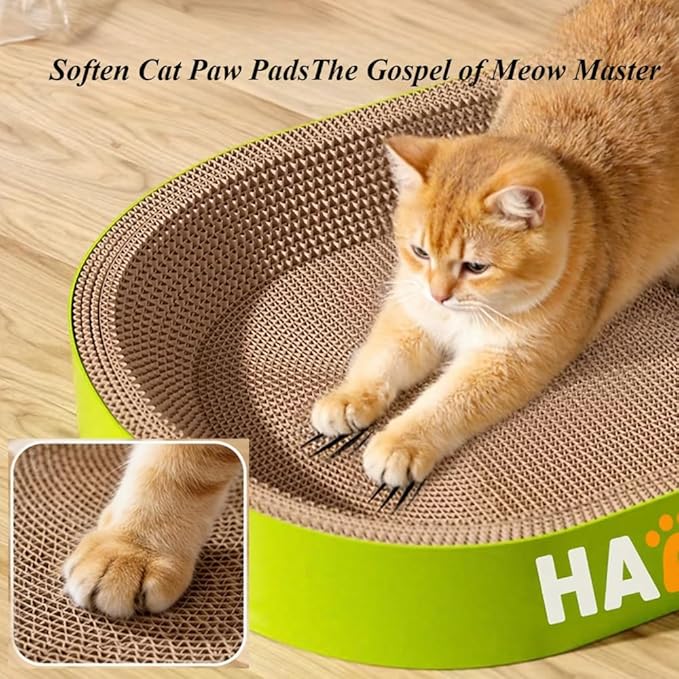 Large Cat Scratcher Bed, Anti-Tip Cardboard Scratching Lounge Couch for Indoor Cats & Kittens, Durable Scratch Pad Bed Furniture Protector(17.72''X3.94''X17.72'')