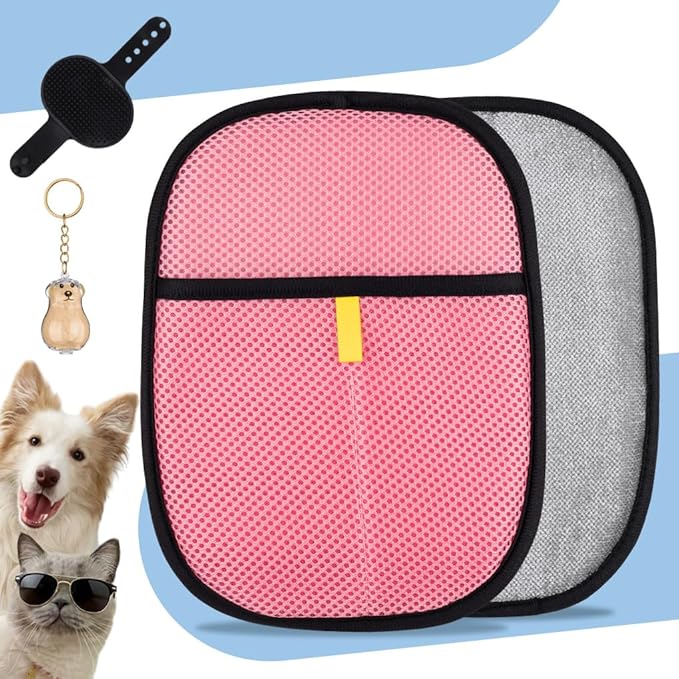 Pet Hair Removal Glove for Cats & Dogs,Upgraded Thicken Pet Hairs Gloves for Pet Hair Removal,Magic Brush Pet Hairs Remover Tool ，for Clothing, Couch, Carpet, Car Seat（Pink）