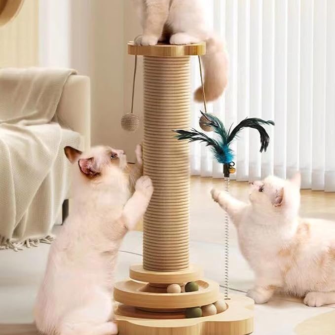 Kitten Furniture Bed Post Kitten Scratcher Toy for Pet Indoor Play Scratcher Sisal Scratch