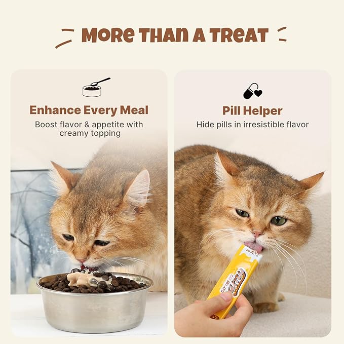 M-PETS Creamy Lickable Cat Treats – 4 Flavor Variety Pack, 80 Tubes of Healthy Squeeze Up Snacks with Functional Nutrients for Hydration, Skin & Coat, and Digestive Health – Grain Free, High Protein