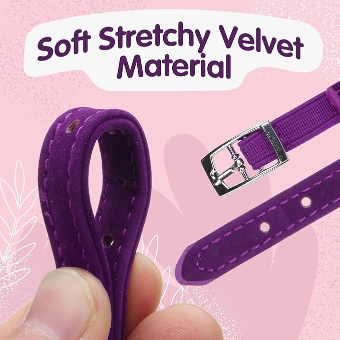 BINGPET 2 Pack Diamond Cat Collar with Bells and Safety Belt, Adjustable Soft Velvet Kitten Collar with Bling Heart Jewelry, Cute Purple & Pink Cat Collars for Girls & Boys(Neck Girth 8"-10")