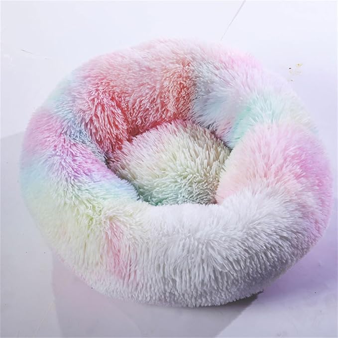 Thereisno Soft Handmade Pet Bed for Cat or Small Dog Detachable Round Bed for Fall Winter Indoor Sleeping Furniture Cat Bed