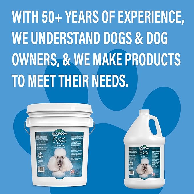 Bio-Groom Econo-Groom Tearless Dog Shampoo Concentrate - Cat & Dog Bathing Supplies, Puppy Shampoo for Gentle Skin, Cruelty-Free, Made in USA, Hypoallergenic, Tear-Free Dog Products - 2.5 Gallons
