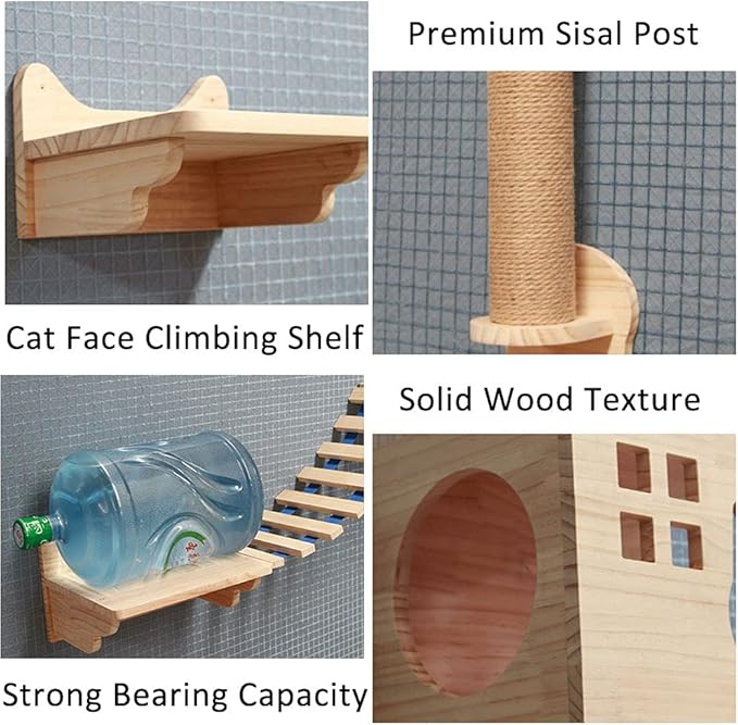 Wall Mounted Cat Bed Wood Floating Cat Shelves Cat Hammock Cat Activity Center Cat Lounger Cat Condo House Modern Cat Furniture Cat Perch Kitty Bed Cat Climber Tree