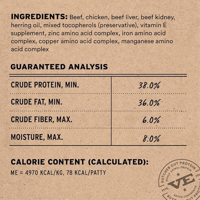 Vital Essentials Freeze Dried Cat Food, Raw Beef & Chicken Mini Patties | Complete Meal or Topper | Easy to Portion and Rehydrate | High Protein, Grain Free Dry Cat Food | 15 oz Bag