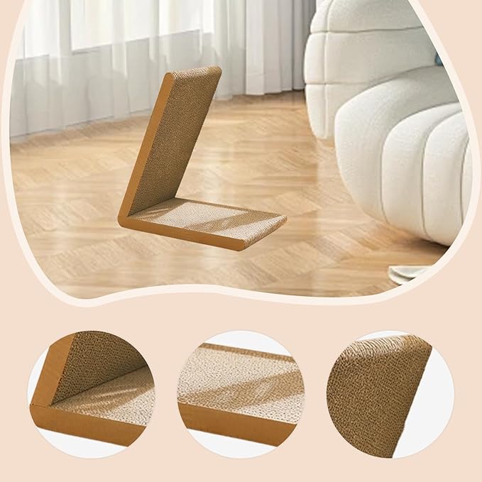 Gralara Cat Scratcher Bed Scratch Pad for Indoor Corrugated Cardboard Pet Supplies Furniture Protector for Kitty Playing Scratching, Replacement core