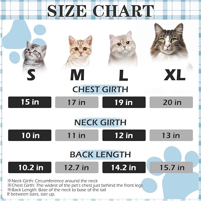 EXPAWLORER Plaid Cat Hoodie - British Style Warm Cat Sweater Shirt with Leash Hole,Pet Clothes Outfits,Winter Coat Apparel for Puppy Cats Girl Boy-Kitten Apparel,Blue L