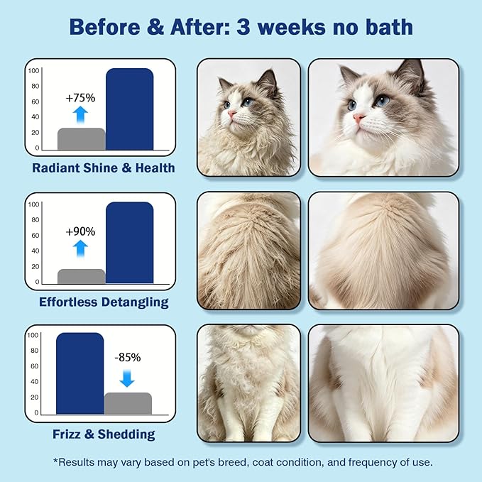 No-Rinse Pet Shampoo & Conditioner Essence for Dogs & Cats, Dilute Before Use, for Small/Medium Pets, Soothes Skin, Hydrates Coat, Pomegranate Scent, Suitable for Pet Steam Brush，0.34oz*1