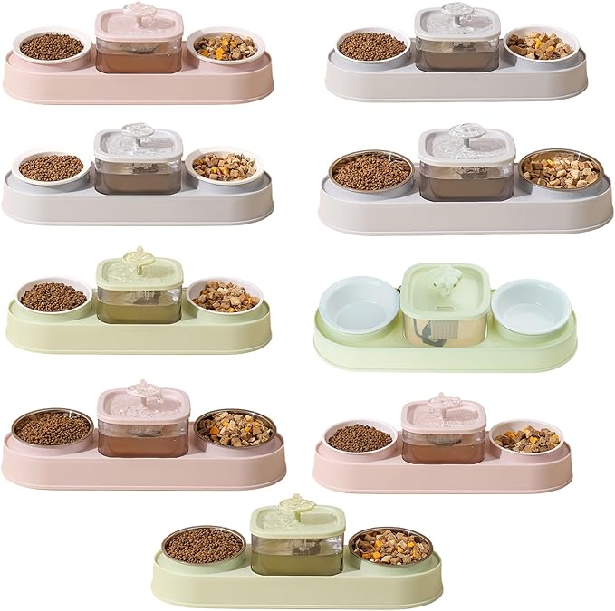 Elevating Cats Bowl Automatic Water Fountain Food AntiVomiting Dog Feeding Food Container for Small Dog Cats Pet Water Fountain